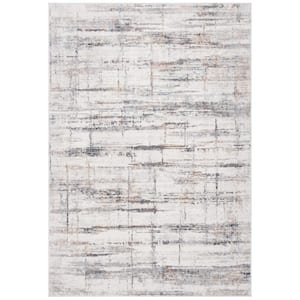 Amelia Gray/Gold 7 ft. x 10 ft. Geometric Abstract Striped Area Rug