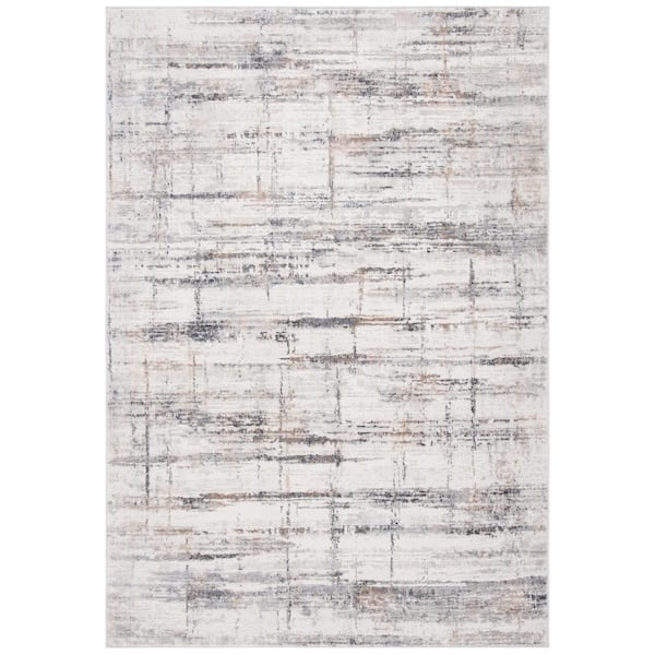 SAFAVIEH Amelia Gray/Gold 7 ft. x 10 ft. Geometric Abstract Striped Area Rug