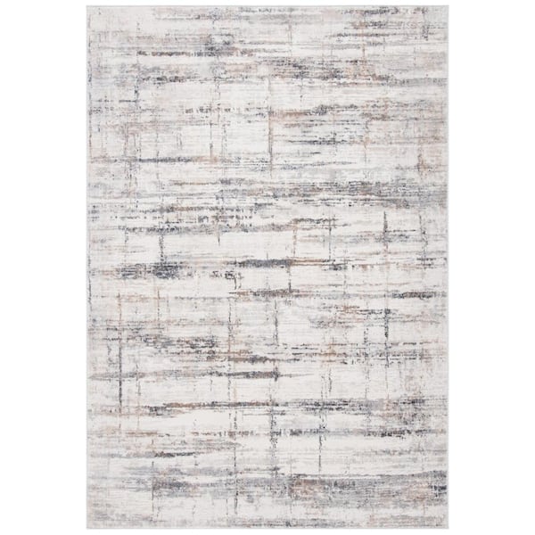 SAFAVIEH Amelia Gray/Gold 8 ft. x 10 ft. Geometric Striped Area Rug