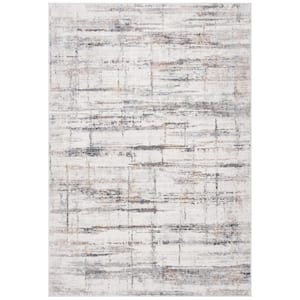 Amelia Gray/Gold 9 ft. x 12 ft. Geometric Striped Area Rug