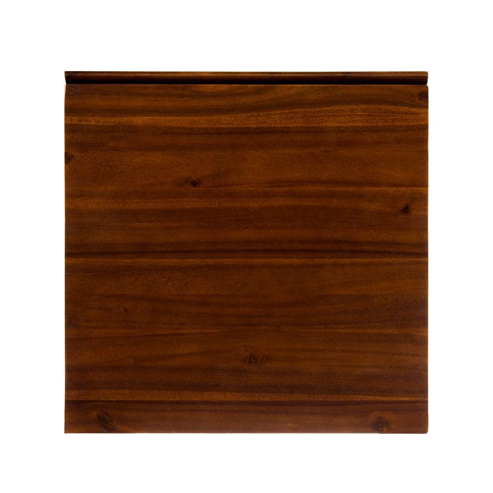 Dark Oak and Black Metal Industrial Storage Side Table