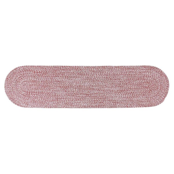 Super Area Rugs Red 2 ft. x 8 ft. Oval Farmhouse Cotton Runner Rug