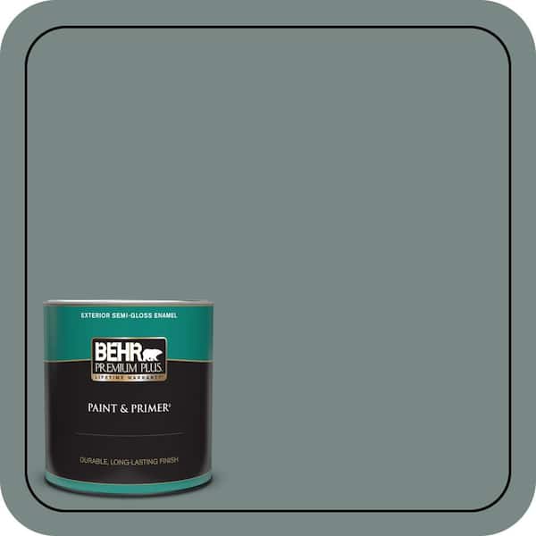 BEHR PREMIUM PLUS 1 qt. #PPU12-16 Juniper Ash Semi-Gloss Enamel Exterior Paint & Primer