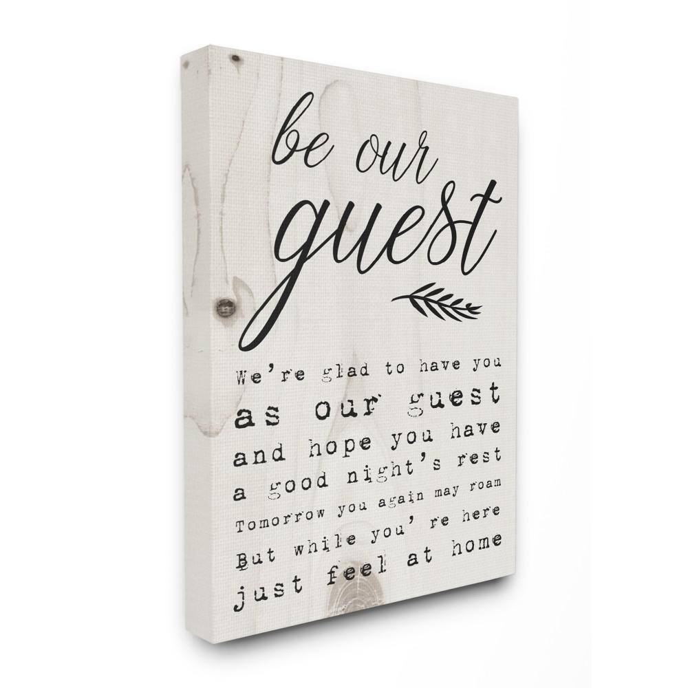 Be Our Guest Poem Cursive Canvas Wall Art
