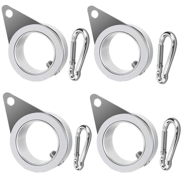 4-Pack Flag Pole Rings, Aluminum Alloy Flagpole Rings, 360° Rotating Flag Mounting Rings, Anti-Wrap Spinning Ring Clips