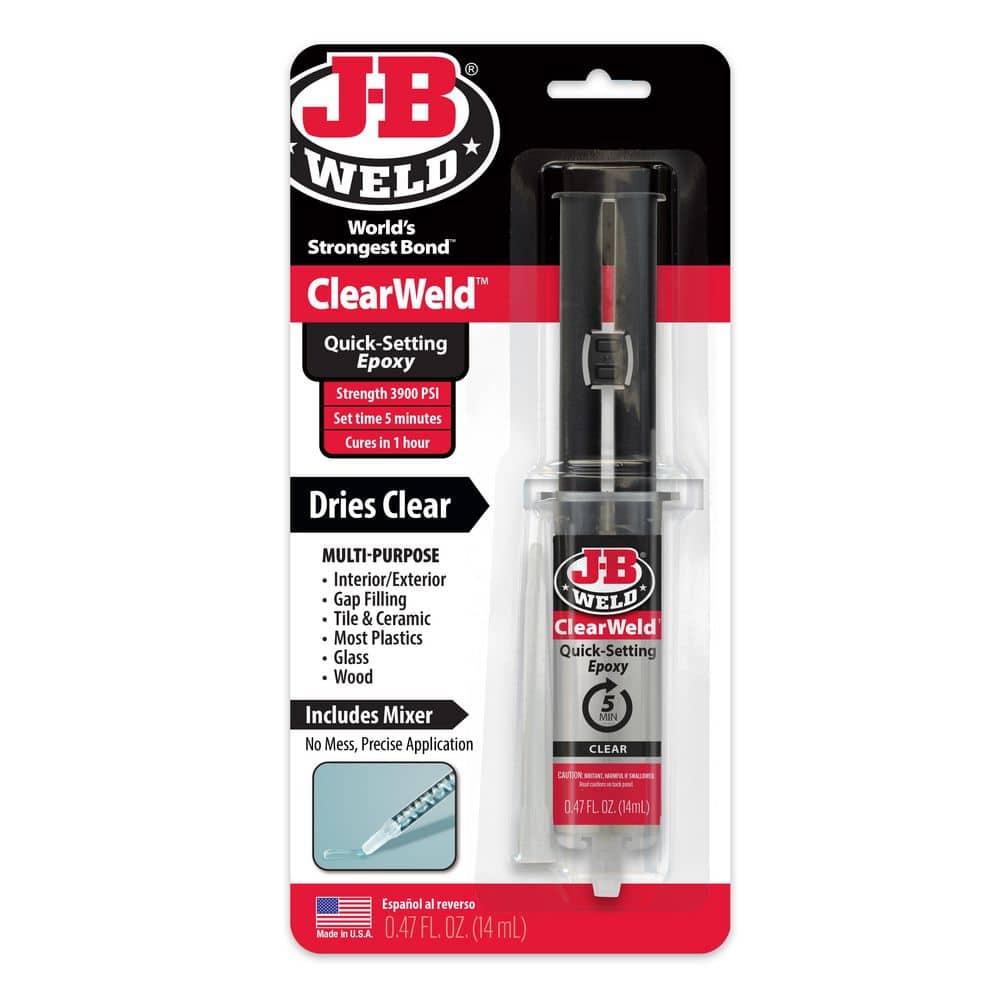 クリアポーレ J-B Weld 0.47 oz. ClearWeld Syringe Epoxy 50114H - The Home Depot