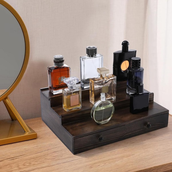 Afoxsos Cologne Organizer with Drawer and Hidden Compartment in