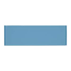 Royal Azure 4 in. x 12 in. x 8 mm Glossy Glass Tile (5 sq. ft. / case)