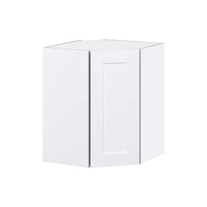 Wallace Painted Warm White Shaker Assembled Wall Diagonal Corner Kitchen Cabinet (24 in. W x 30 in. H x 14 in. D)
