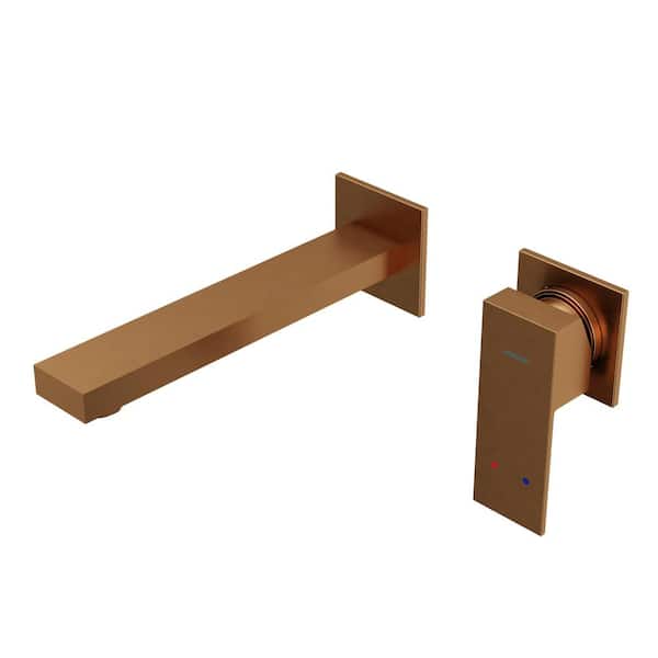 Karran Alberton Single Handle Wall Mounted Bathroom Faucet in Brushed Copper