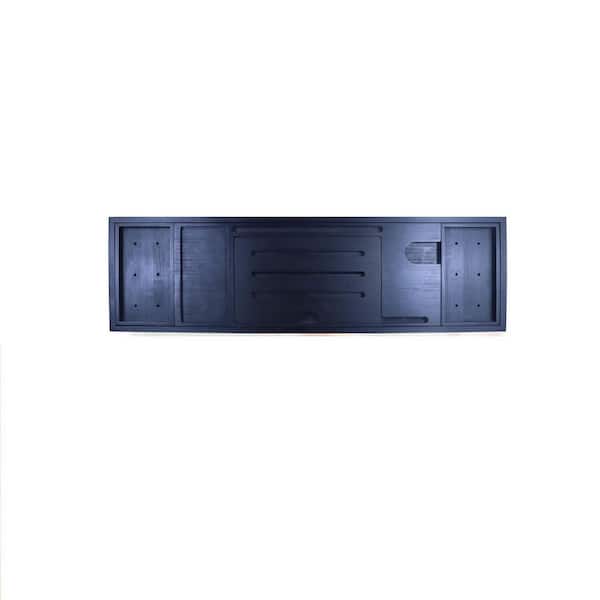 Premium Bamboo Bathtub Tray Caddy with Expandable Sides in Black, Fits Most Bath Tubs, Non-Slip Design
