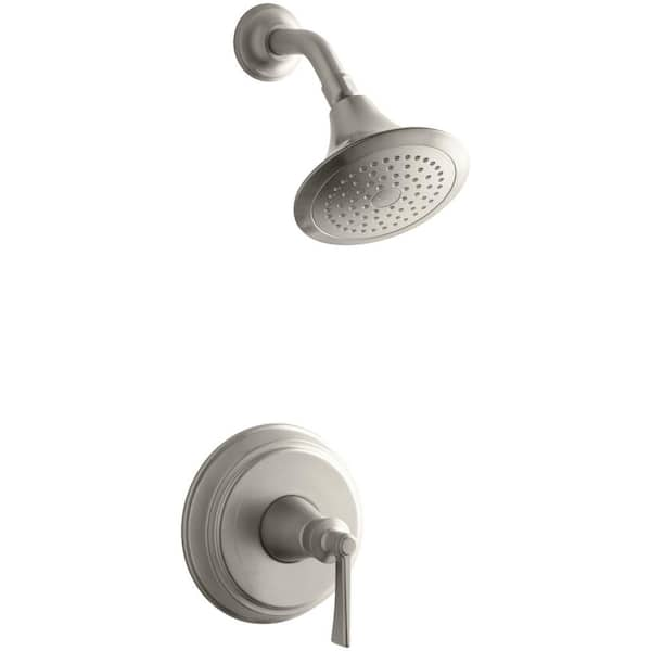 Kohler Archer 1 Spray 65 In Single Wall Mount Fixed Shower Head In Vibrant Brushed Nickel K 7091