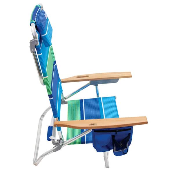 Rio 5 Position Big Kahuna Aluminum Beach Chair With Headrest Pockets And Folding Towel Bar Sc795 1905 1 The Home Depot