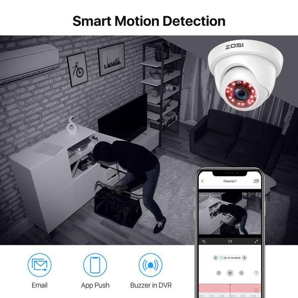 ZOSI 8-Channel 1080p 1TB DVR Security Camera System with 8 Wired