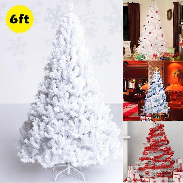 5ft/6Ft Artificial PVC Xmas Christmas Tree W/Stand Holiday Season Indoor Outdoor 