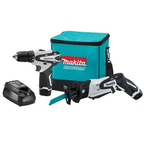 Makita 12-Volt MAX Lithium Ion Cordless Drill and Recip Saw Combo Kit (2-Piece) with (2) 1.3Ah batteries, Charger, Tool Bag