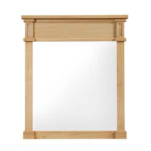 Diana 26in. W x 30 in. H Rectangular Wood Framed Wall Mounted Bathroom Vanity Mirror in Natural Wood Finish