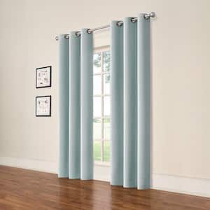 Darrell ThermaWeave™ Spa Solid Polyester 37 in. W x 95 in. L Blackout Single Rod Pocket Curtain Panel