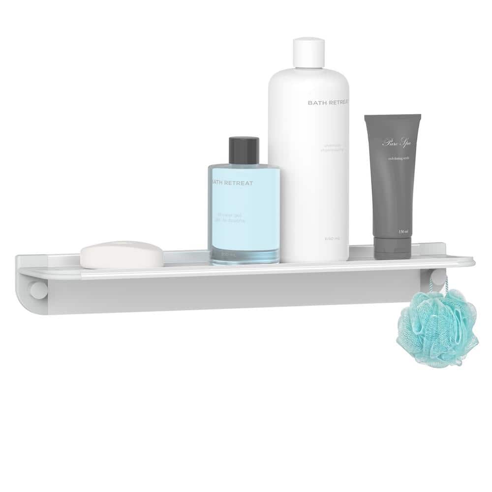 Glide Rust Proof Aluminum Wall Mount Shower Shelf