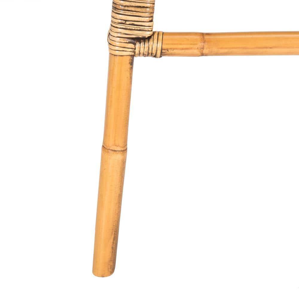 Honey Brown Rattan Curved Bar Stool