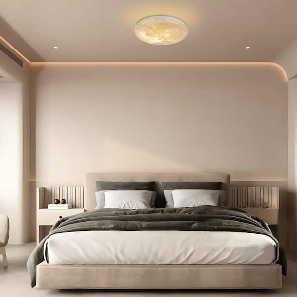 15 in. Dimmable Moon LED Flush Mount Ceiling Light