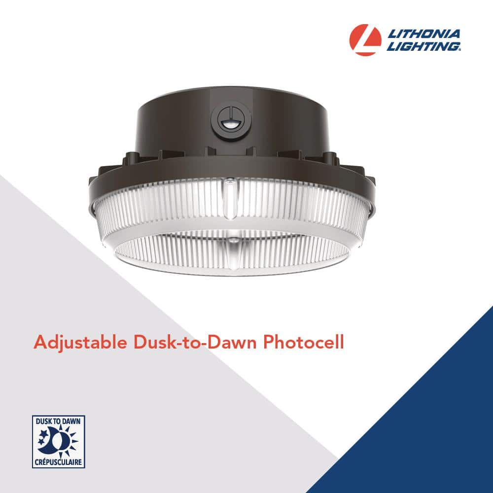 Dark Bronze Aluminum Outdoor LED Security Light with Photocell