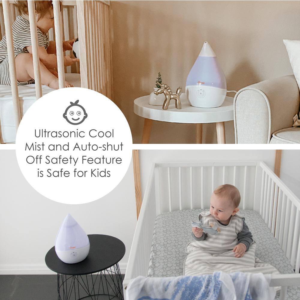 White Ultrasonic Cool Mist Humidifier with Auto Shutoff