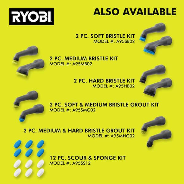 RYOBI USB Lithium Cordless Compact Detail Scrubber Kit w RYOBI USB Lithium Cordless Compact Detail Scrubber Kit w
