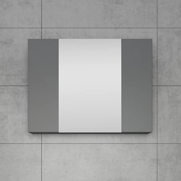 31.50 in. x 24 in. Surface Mount Medicine Cabinet in Gray