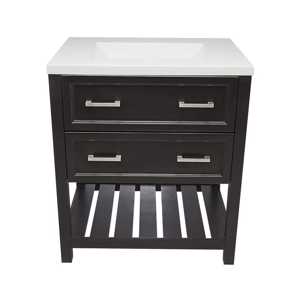 Tremblant 31 in. W x 22 in. D x 36 in. H Bath Vanity in Brown with White Cultured Marble Top Single Hole price history on PriceWatchPro