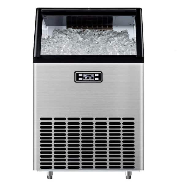 22 in. 200 lb./24H Full Size Cube Undercounter/Freestanding Ice Maker in Silver, Ice Full Alert and Auto-Cleaning