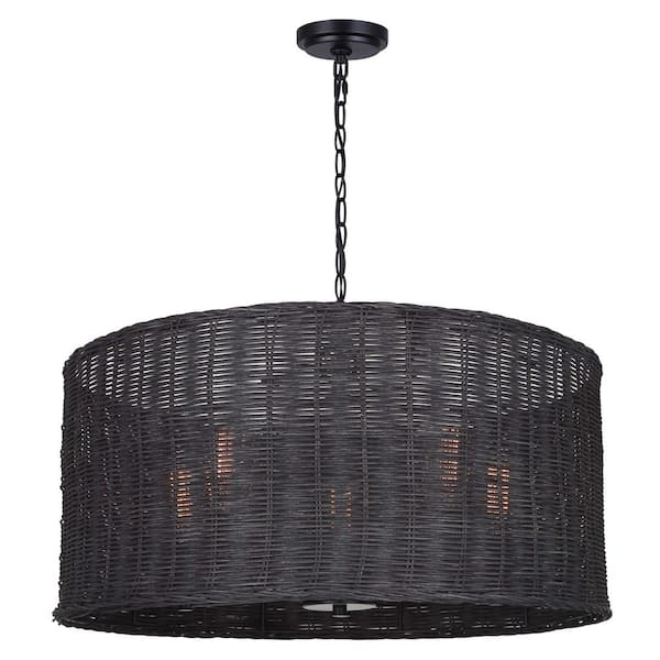 CANARM Remee 5 Light Matte Black Modern Chandelier for Dining Rooms and Living Rooms
