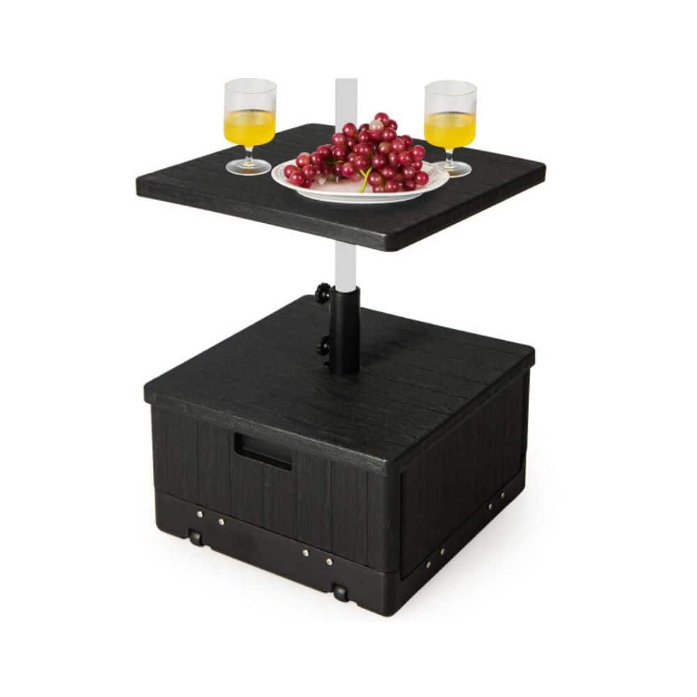 175 lb. Patio Umbrella Base in Black with Table Tray Side Table Umbrella Weighted Base Stand price history on PriceWatchPro