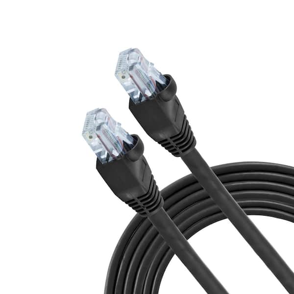 GE 12 ft. Black Streaming Internet Cable, Cat5E 33591 - The Home Depot