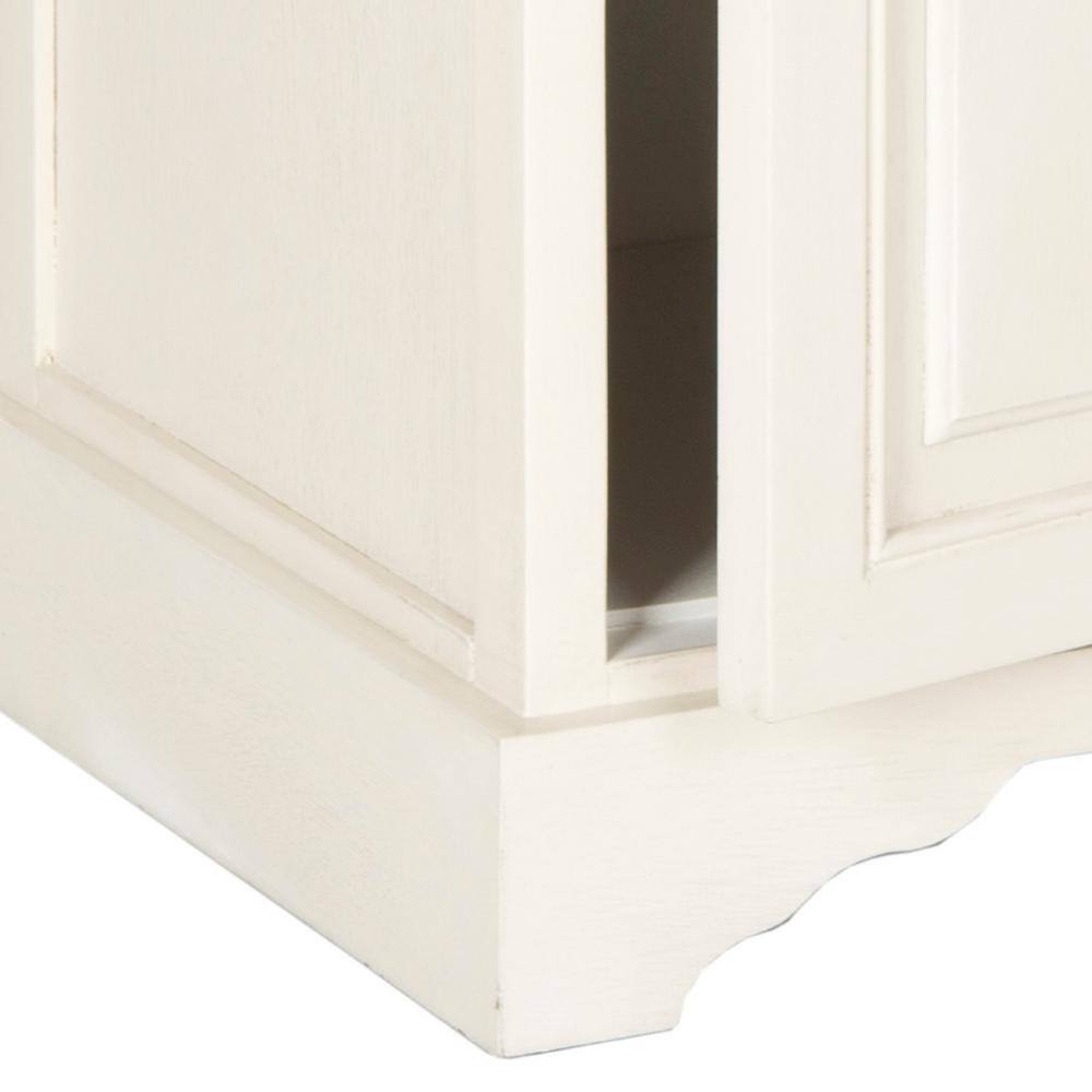 Transitional Hector White Pine Slim Storage Cabinet with Drawer