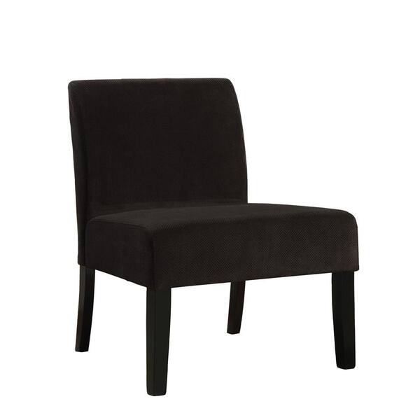 Monarch Specialties Chocolate Brown Diamond Velvet Accent Chair-DISCONTINUED