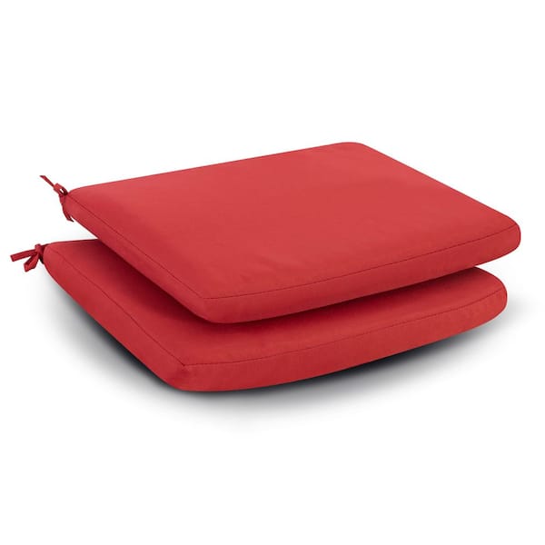 Nuu Garden Patio Red 2-Piece Square Outdoor Seat Cushion Chair Pad