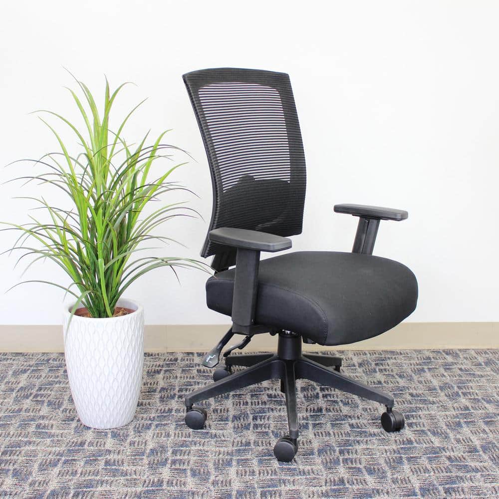 Adjustable Mesh Task Chair with Lumbar Support, Black
