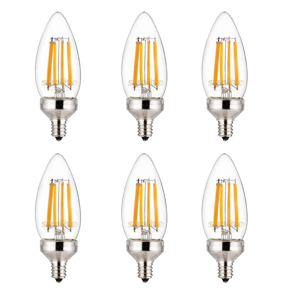 75-Watt Equivalent B11 Dimmable 90 CRI Candelabra E12 Base Vintage Edison LED Light Bulb in Daylight 5000K (6-Pack) price history on PriceWatchPro