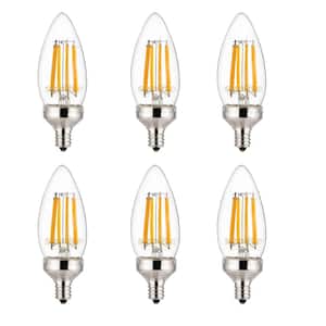 75-Watt Equivalent B11 Dimmable 90 CRI Candelabra E12 Base Vintage Edison LED Light Bulb in Daylight 5000K (6-Pack)