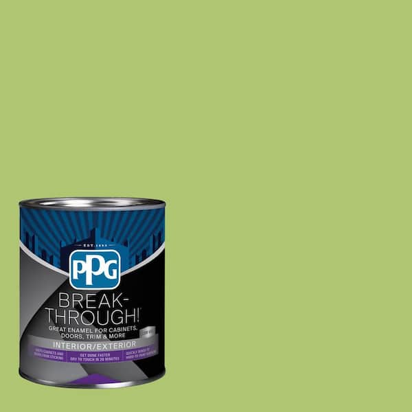Break-Through! 1 qt. PPG1222-5 Lime Green Satin Door, Trim & Cabinet Paint