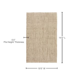 Solids/Handloom Marshmallow 10 ft. x 14 ft. Solid Area Rug
