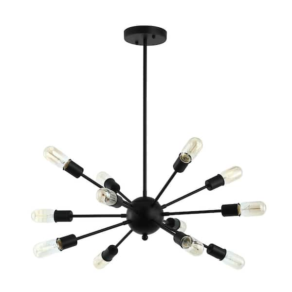 Meridia 12-Light Black Sputnik Style Chandelier