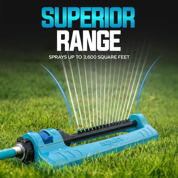 AQUA JOE 3400 sq. ft. Coverage Oscillating Sprinkler with Metal