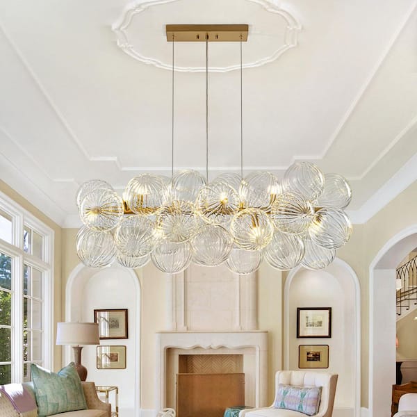 chandelierデスク LLHZSY Dvorakova 42.13 in.W 10-Light Modern Brass Linear Cluster