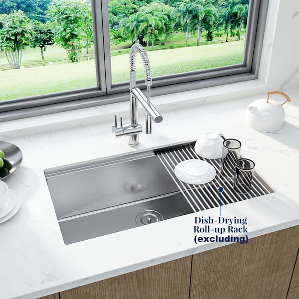 33 in. Undermount Single Bowl 18 Gauge Stainless Steel Kitchen