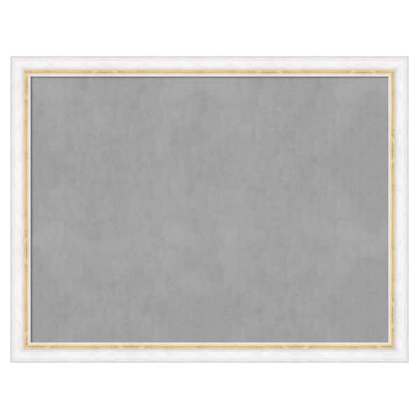 Amanti Art Morgan White Gold 26 in. x 20 in Framed Magnetic Board