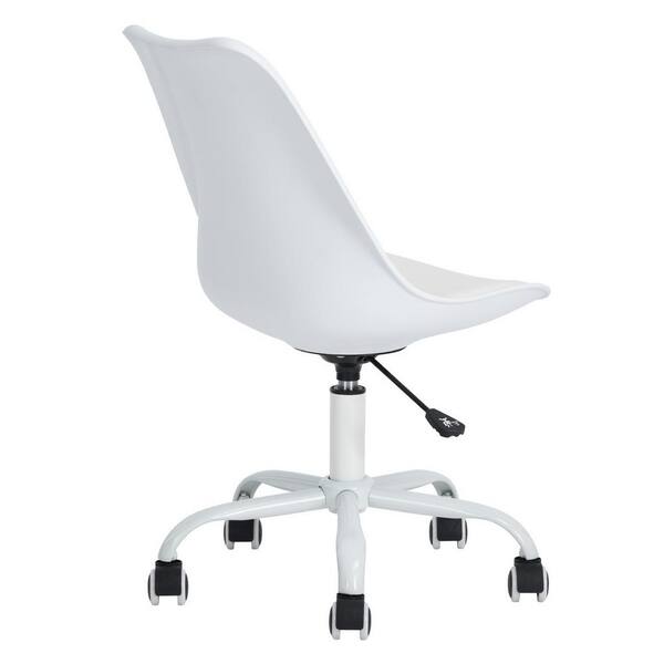 white plastic desk chair