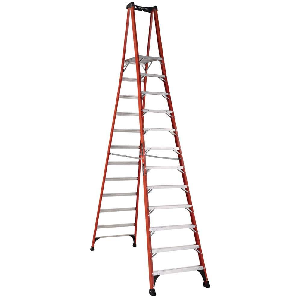 Louisville Ladder 12 ft. Fiberglass Pinnacle Platform Ladder with 300 lbs.  Load Capacity Type IA Duty Rating FXP1712 - The Home Depot