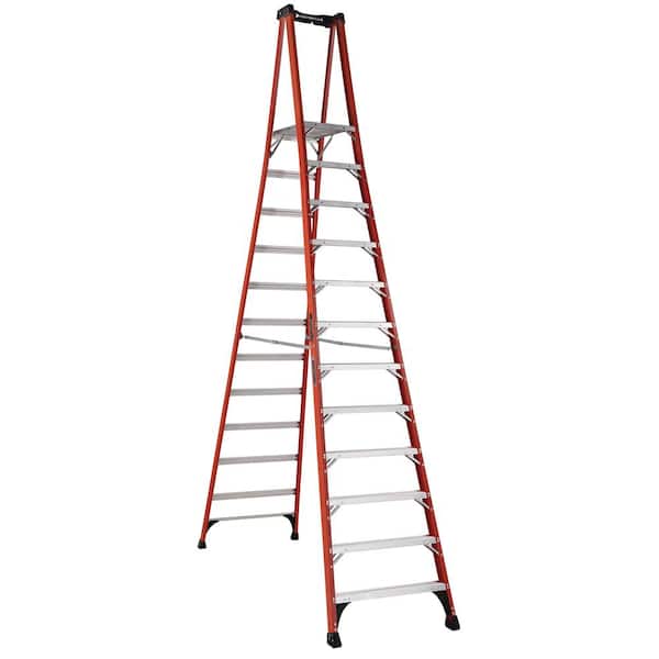 Louisville Ladder 12 ft. Fiberglass Pinnacle PRO Platform Ladder with 375 lbs. Load Capacity Type IAA Duty Rating
